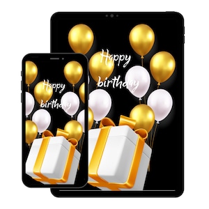 Birthday E-card Electronic Birthday Card Digital Birthday Card Downloadable Card Happy Birthday Card Paperless Card SMS Text Card