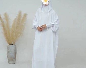Ihram For Women | Ihram Clothing For Hajj And Umrah | Hooded Abaya Jilbab in White