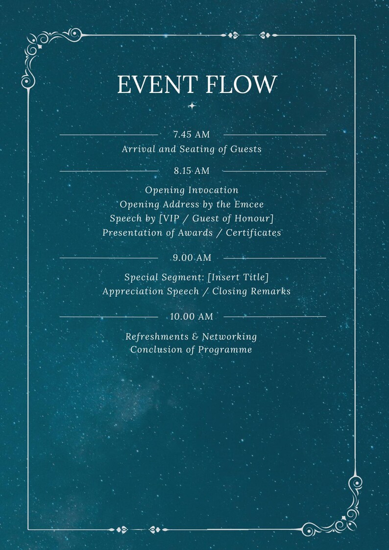 Elegant Ceremony Program Template – Editable Event Booklet - Etsy