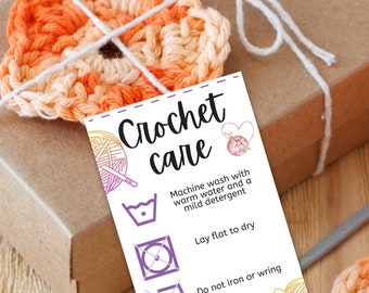 Crochet Care Card, Printable Care Instructions, Yarn Washing ...