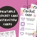 Crochet Care Card, Printable Care Instructions, Yarn Washing ...
