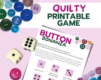 Button Bonanza Quilt-Würfelspiel: Quilt Retreat Printable (PDF)