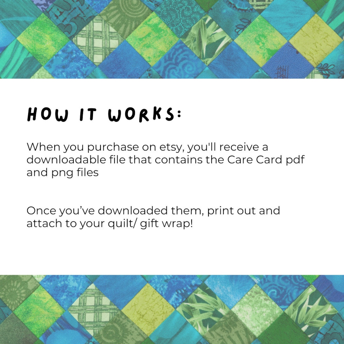Printable Care Cards, Quilt Care Instructions, Editable Handmade Care Card, Laundry Instructions ...