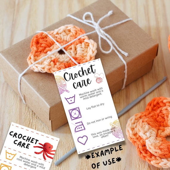 Crochet Care Card: Printable Yarn Washing Instructions (PDF)