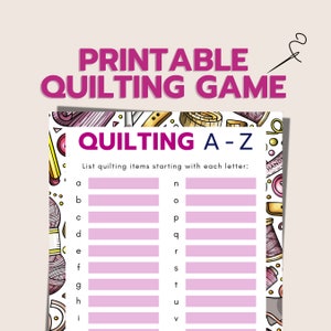 Printable Game for Quilters, Quilt Retreat Activity, quilt guild party game, Fun Sewing Game, Digital Download
