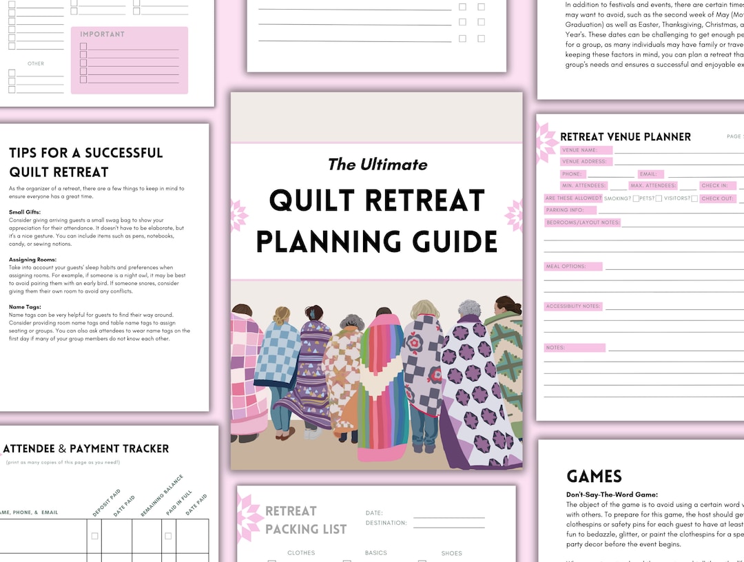 Quilt Retreat Planning Guide Printable Quilting Travel Organizer