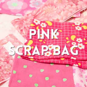 Pink Scrap Fabric Bundle for Quilting - Cotton Scrap Fabric Strips, Bright Floral Quilt Pieces, Slow Stitching, Junk Journal,Duckworth