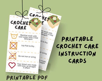 Crochet Care Card: Printable Yarn Washing Instructions (PDF)