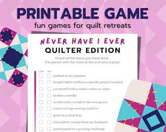 Ich habe noch nie Quilt-Spiel: Quilt-Retreat-Aktivität (Digitaler Download)