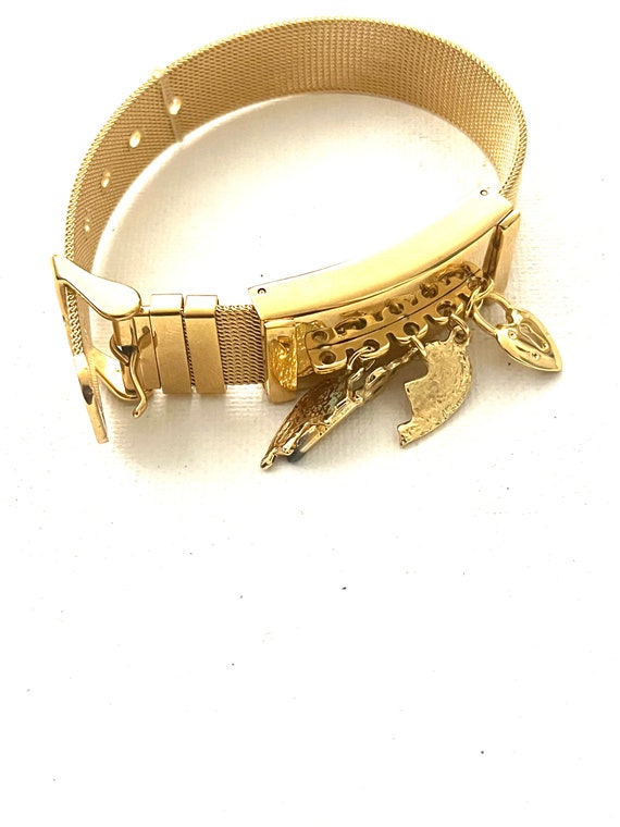 vintage gold tone charm 60's bracelet charm bracel