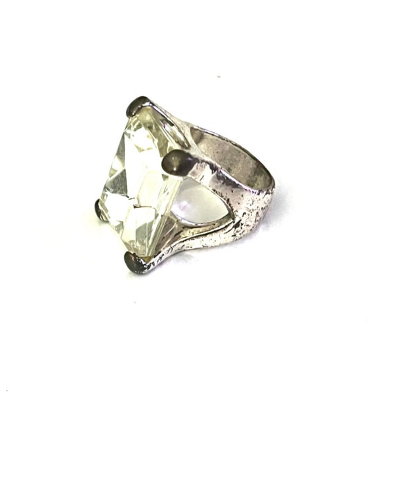 vintage large lime citrine cubic zirconia ring eng