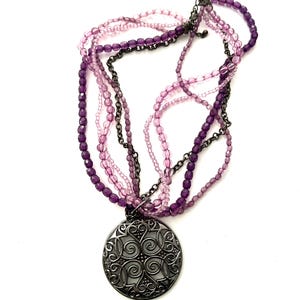 Purple And Black Costume Necklace/Jewelry