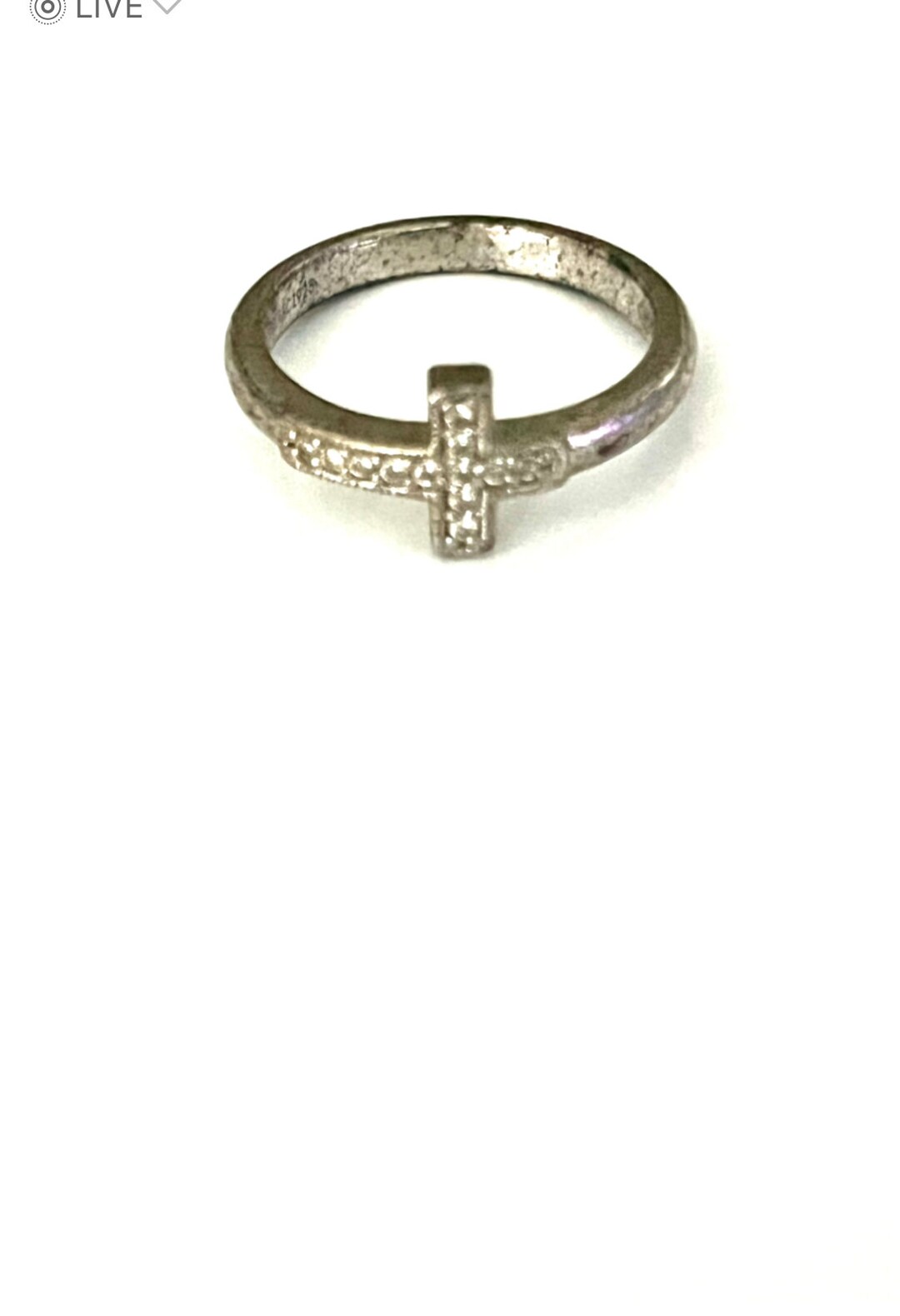 Vintage Silver Tone Band, Silver Cross Ring, Religious Ring Vintage Silver Tone Band, Silver Cross Ring, Religious Ring