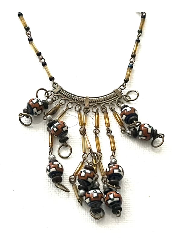 vintage necklace , vintage jewelry, tribal neckla… - image 1