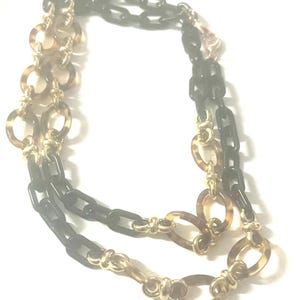 Black and Gold  Link Necklace