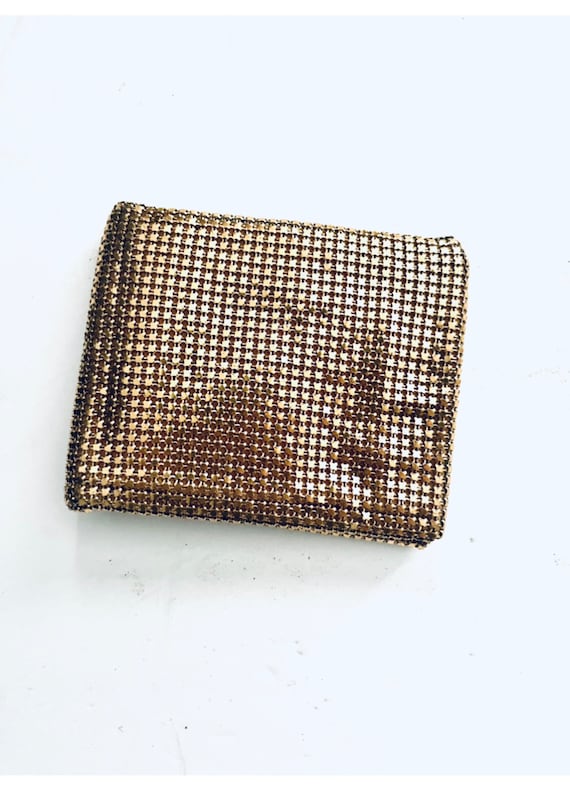 vintage evens mesh metallic wallet silk lining , m