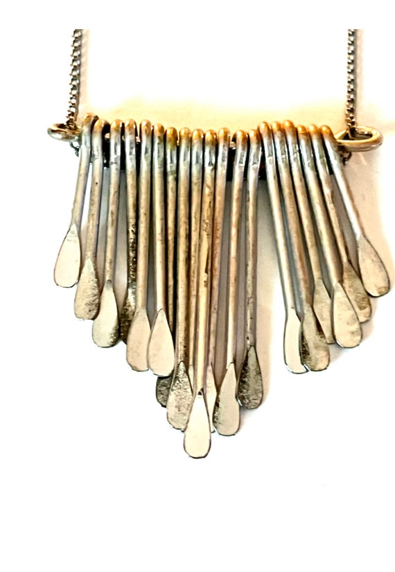 vintage sterling silver dangle necklace fringe nec