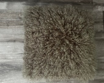 vintage mid century mongolian fur pillow, grey pillow, fur pillow, home decor, decorative pillow, fluffy pillow, throw pillow, sheepskin