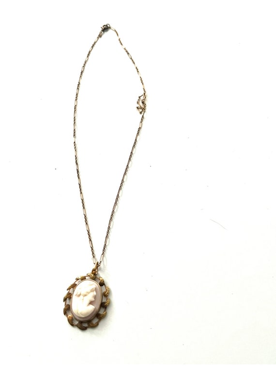 vintage purple cameo necklace, petite necklace, e… - image 2