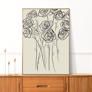 A Dozen Roses Line Art