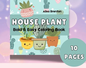 Kawaii Haus Pflanze Ausmalbilder: 8 Designs zum Ausdrucken (PDF Download)