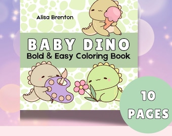 Kawaii Dinosaur Coloring Pages: 10 Baby Dino Sheets (PDF Download)