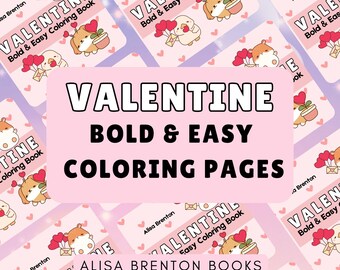 Valentine | Set of 10 Bold and Easy Coloring Pages | PDF Download