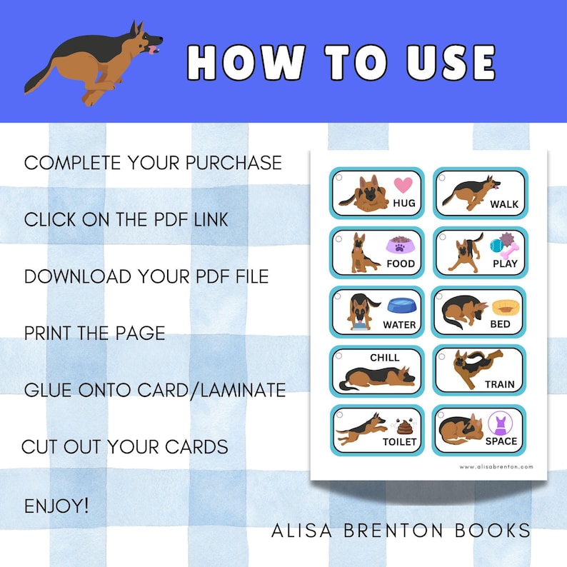 Essa Patch Printable German Shepherd ESSA Communication Cards | Printable DIY (PDF) - Etsy