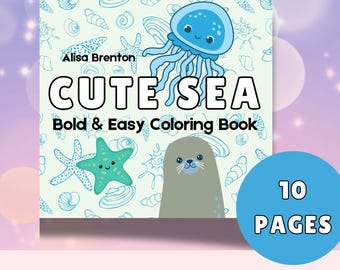 Kawaii Sea Animal Coloring Pages | 10 Designs (PDF Download)