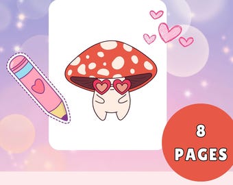 Kawaii Mushroom Coloring Pages | 8 Bold Sheets (Instant Download)