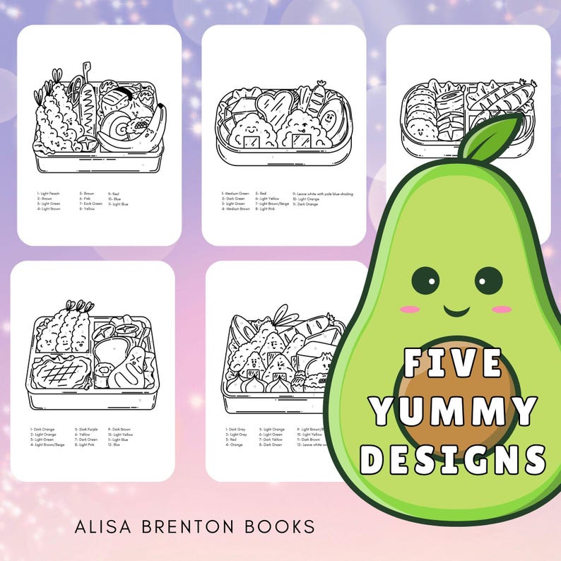 Bento Box Color by Number Pages: Japanese Food Art (PDF Download) - Etsy