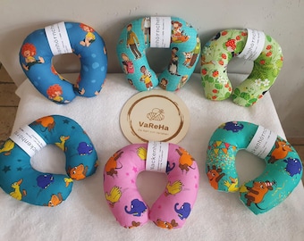 Nackenhörnchen/ -kissen für Kinder bis 6 Jahren mit Mustern z. B. Sendung mit der Maus, Schule der magischen Tiere, Pumuckl, Ente, Elefant