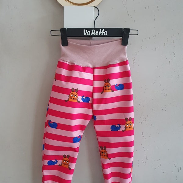 Warme Softshellhose Buddelhose mit innen angerautem Fleece für nasse und kalte Tage mit Muster Sendung mit der Maus Rosa verschiedene Größen