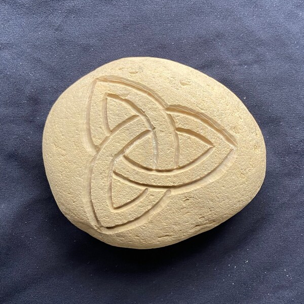 Stone Carved Celtic Triquetra Trinity Knot