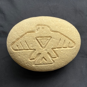 Stone Carved Lakota Sioux Thunderbird Symbol