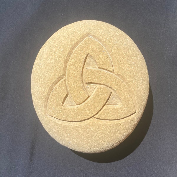 Stone Carved Celtic Triquetra Trinity Knot