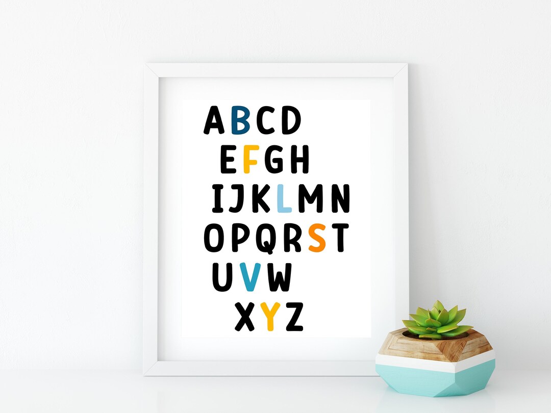 Alphabet Poster ABC Print Nursery Decor Printable Wall Art - Etsy