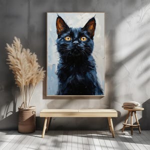 Shadow – Mystical Black Cat Art Print | Gothic Cat Wall Art | Halloween Home Decor