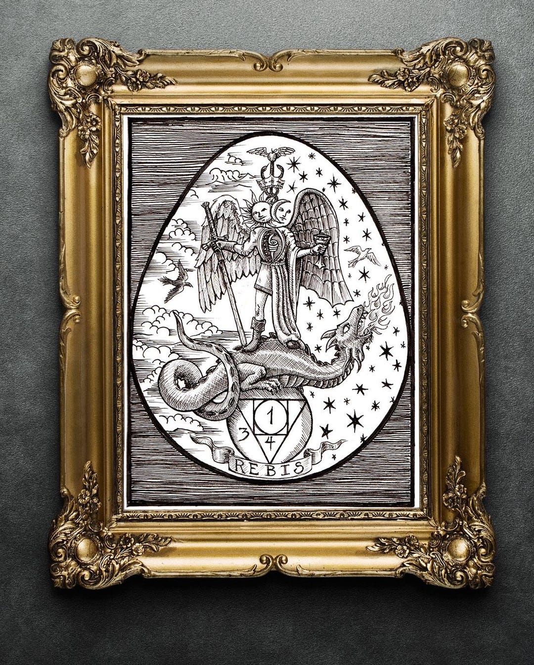 Rebis | Alchemy Original Art Print | Pen on Paper Illustration - Etsy