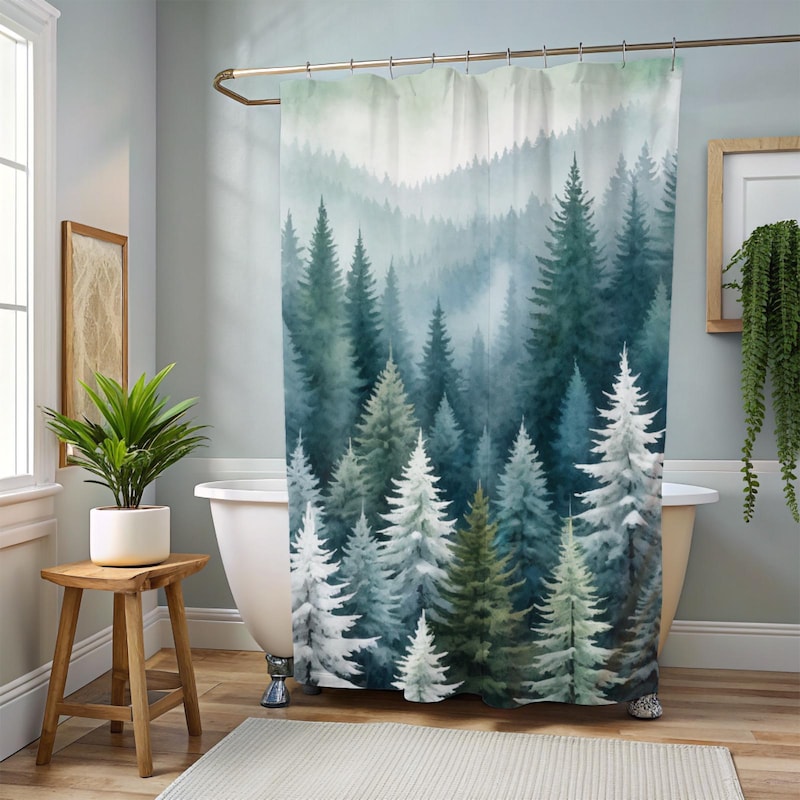 Pine Shower Curtain - Etsy