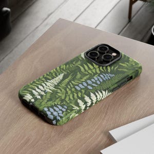 Forestcore Ferns Phone Case Green Woods Tough Case Nature Lover Phone Cover for iPhone or Samsung Gift for Hiker Green Fern Phone Cover Gift
