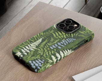 Forestcore Ferns Phone Case Green Woods Tough Case Nature Lover Phone Cover for iPhone or Samsung Gift for Hiker Green Fern Phone Cover Gift