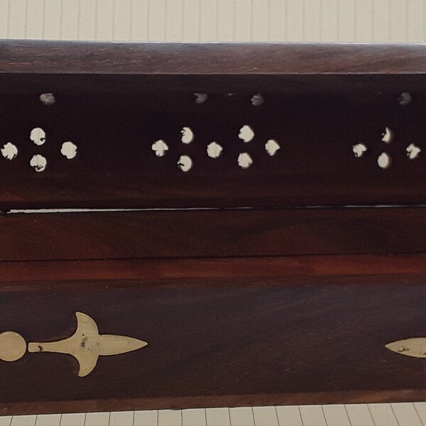 incense stick box holder with golden  star/ 2 leaf  design