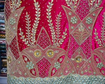 Elegant Nigerian Beaded George Fabric Lace Material - Perfect for Traditional Attire! 2.5 + 2.5 + 2 Net Blouse Total 7 Yards