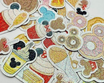 Magical Snacks Glitter Stickers - Set of 40 Magical Park Inspired Food Stickers