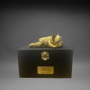 Personalized Dog Menorial Urn I Custom Dog Urn I Bulldog  Memorial