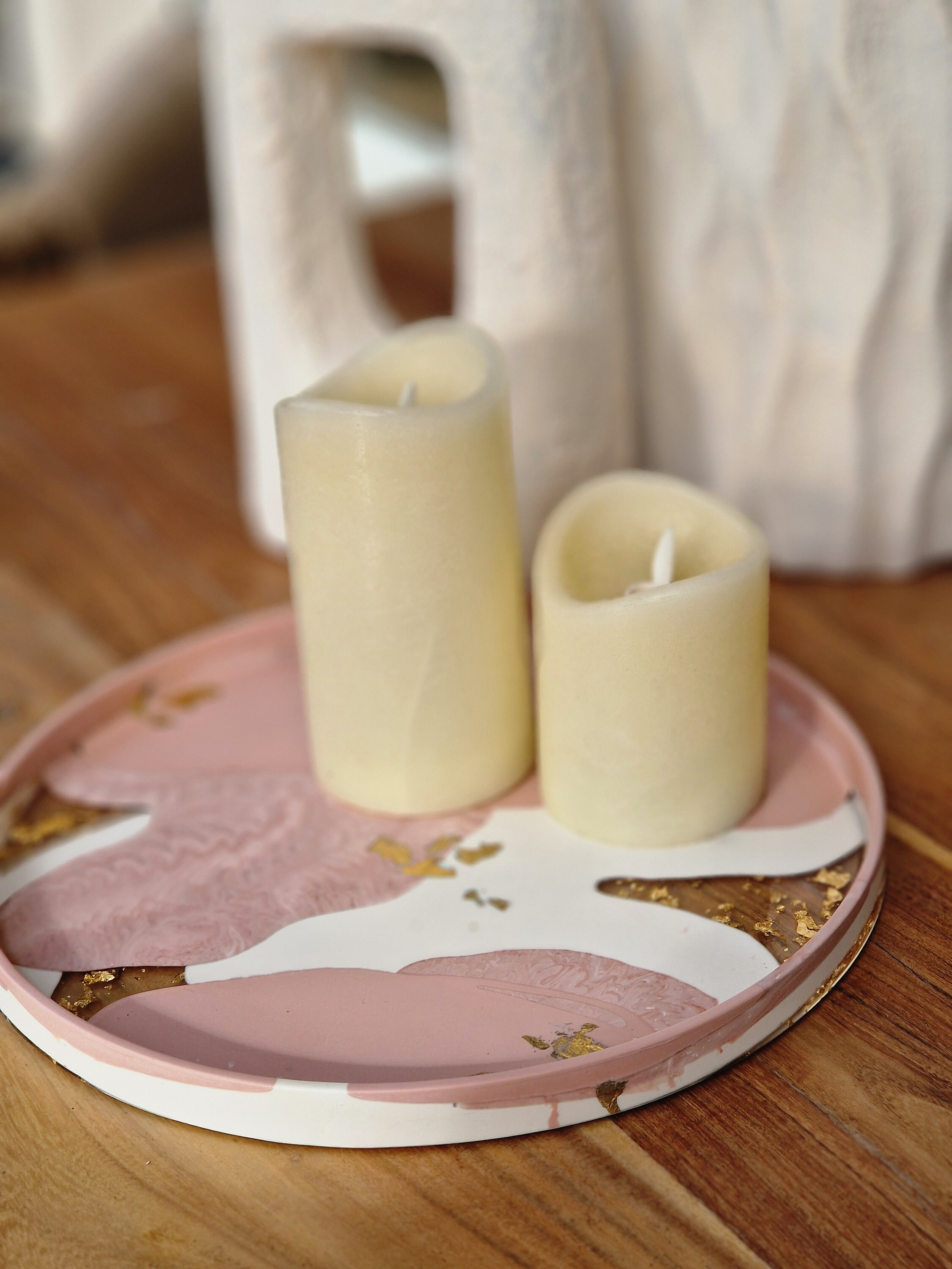 Grand plateau rond XXL / Centre de table / Plateau Jesmonite ...