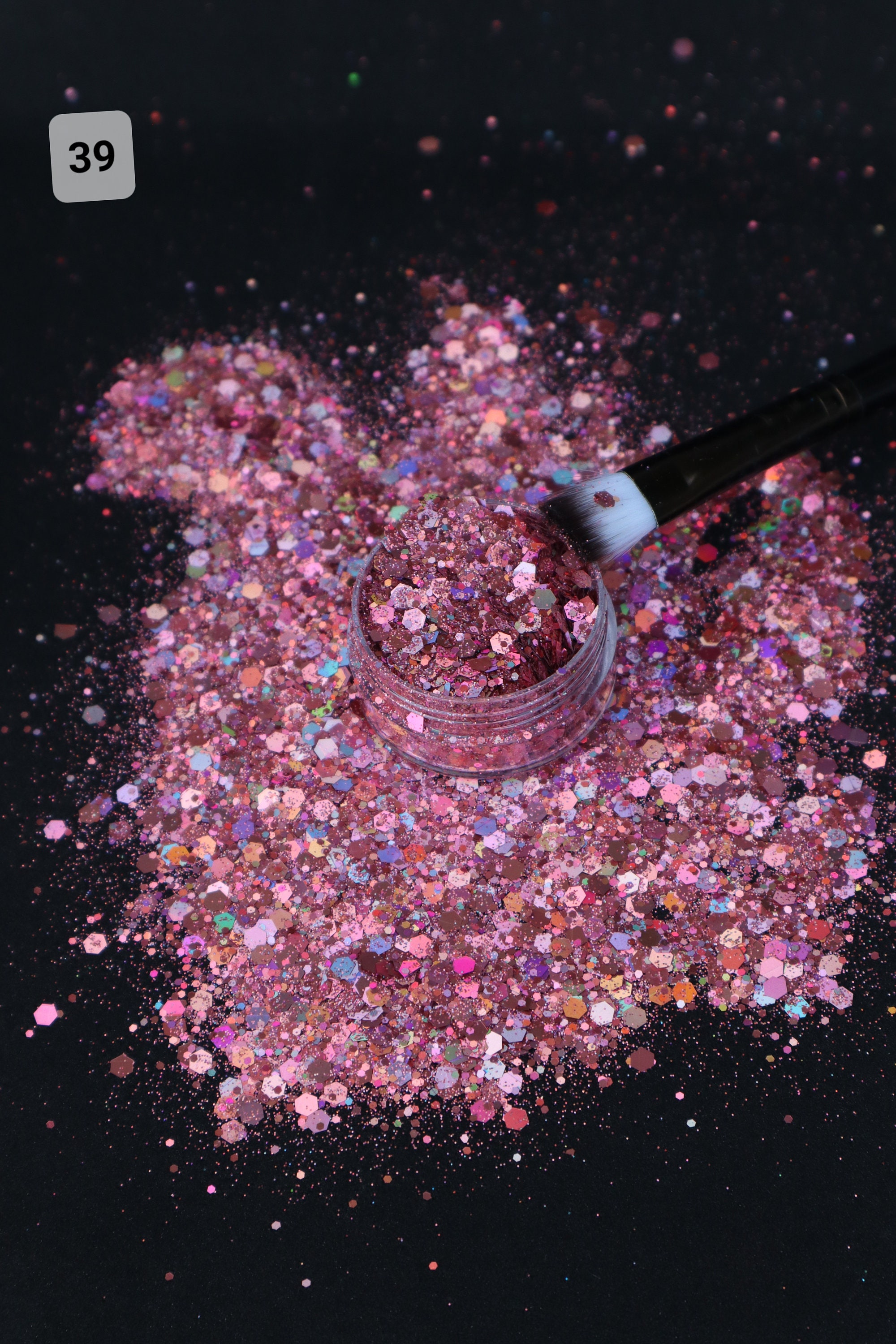 Nail Glitter Hot Pink Sparkle Glitter Dust Powder Nail Art #2