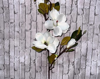 37” White  Magnolia Spray