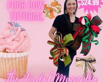 Sweet Treat Four Bow DIY Tutorial - How to make a bow,  Perfect for Home Decor, Christmas Trees, Mailboxes, and Wreaths